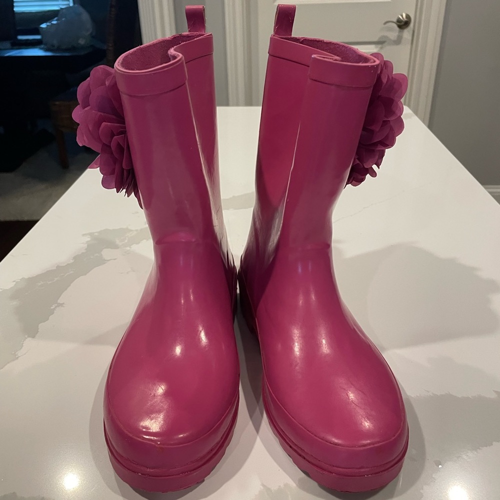 Girls Pink rubber rain boot